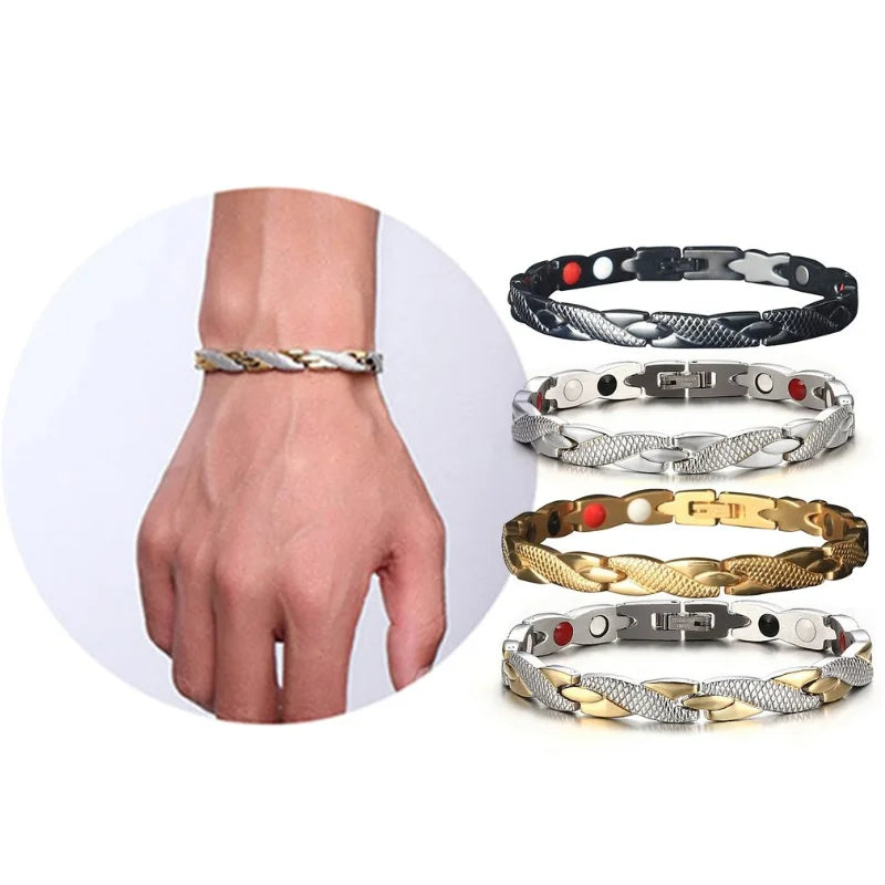 2023 New Dragon Pattern Twisted Healthy Magnetic Magnet Bracelet for Women Power Therapy Magnets Bracelets Bangles for Women Men
