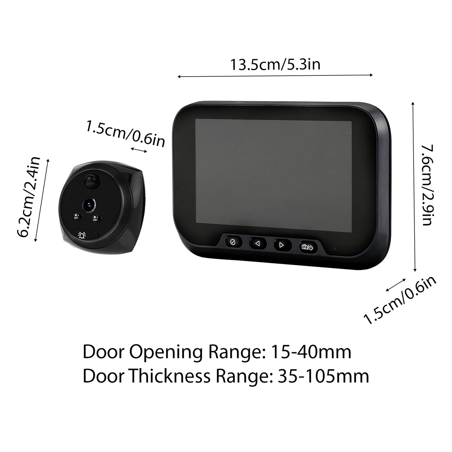 1080P 2MP Peephole Camera Doorbell for Apartment Door LCD Digital Peephole Viewer Doorbell Color Infrared Camera Door Monitor