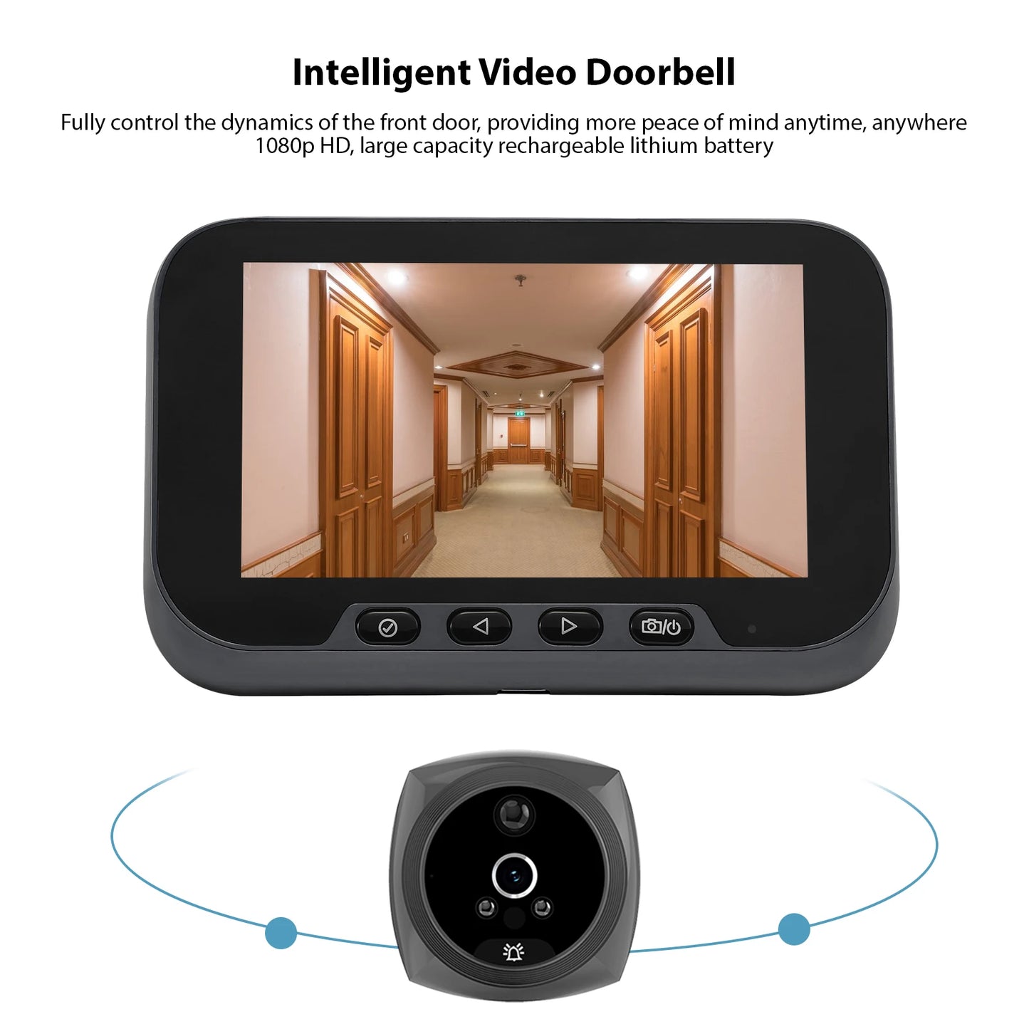 1080P 2MP Peephole Camera Doorbell for Apartment Door LCD Digital Peephole Viewer Doorbell Color Infrared Camera Door Monitor