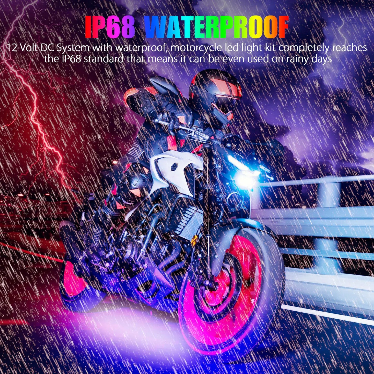 16PC APP IR RF Wireless Remote Controllers Neon Ground Atmosphere Motorcycle LED Light Strips For Harley Davidson Honda Kawasaki