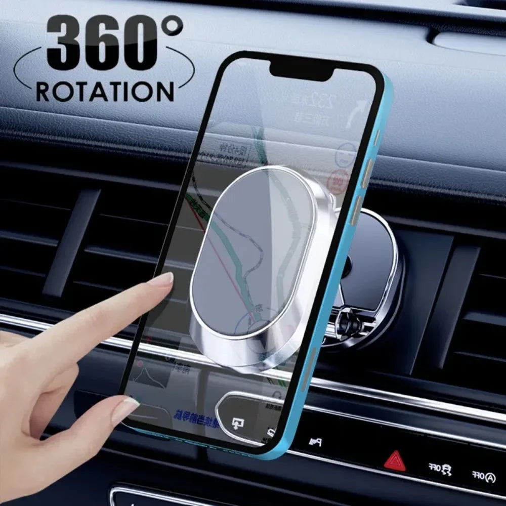 2024 Car Magnetic Phone Holder Folding Strong Magnet Mount Mobile Phone Metal Stand GPS Support for IPhone 13 12 Xiaomi Samsung