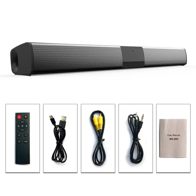 20W Wireless Bluetooth Sound Bar Speaker System Super Power Speaker Wired Wireless Surround Stereo Home Theater TV Projector