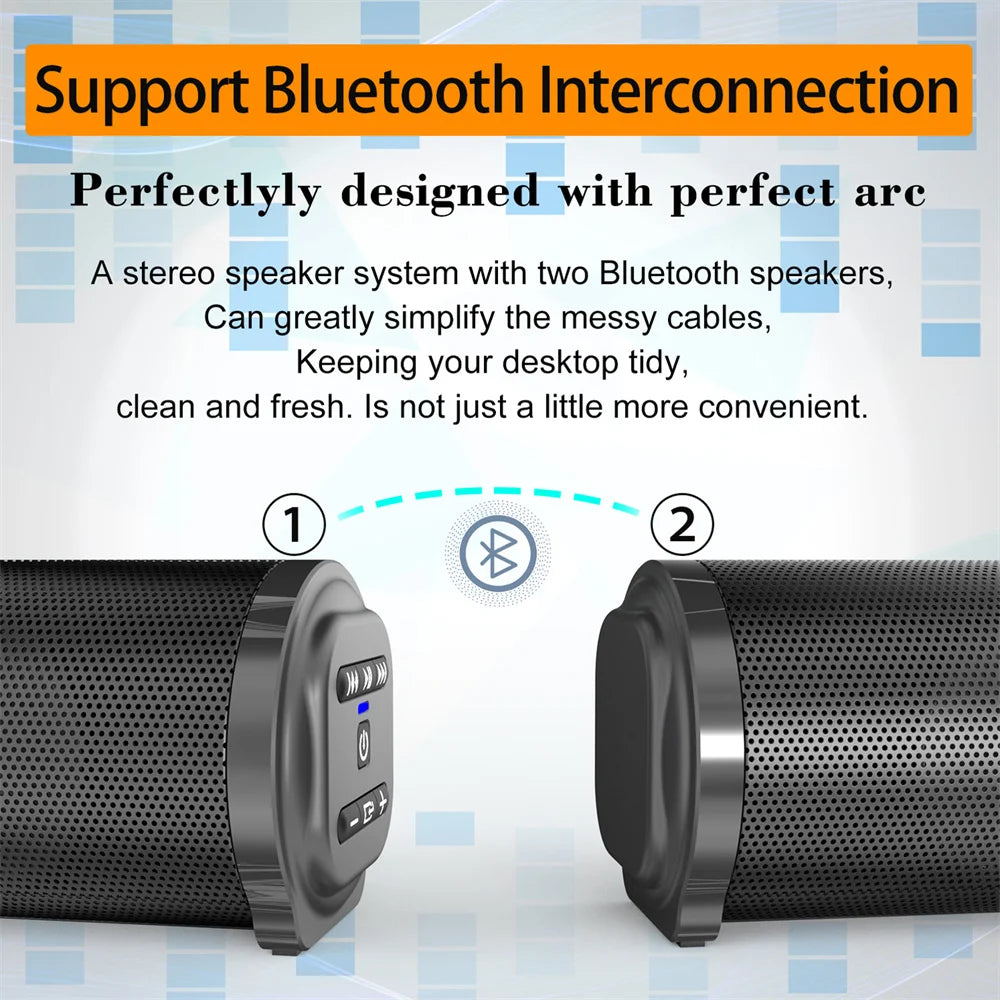 20W Wireless Bluetooth Sound Bar Speaker System Super Power Speaker Wired Wireless Surround Stereo Home Theater TV Projector