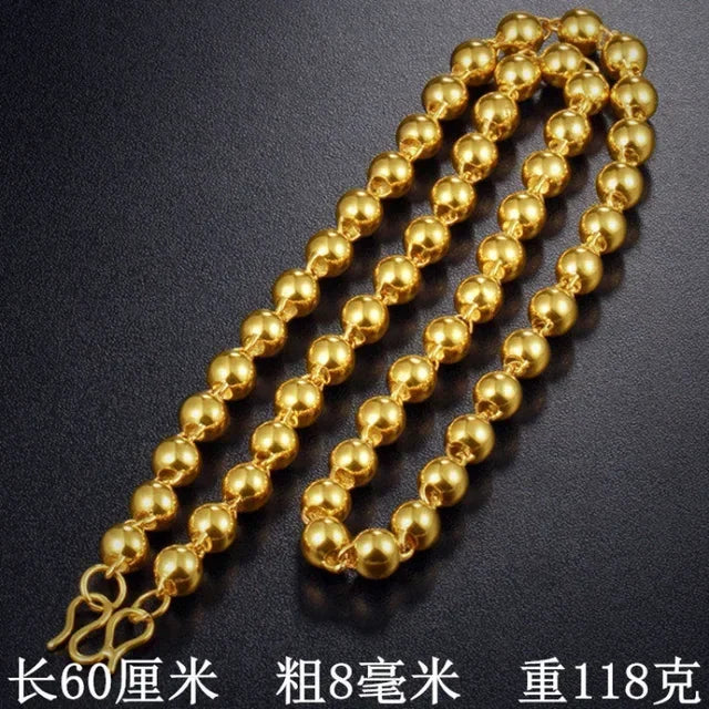 24K Gold Necklace Men Dragon Guan Gong Pendant 9999 Real Gold Necklace