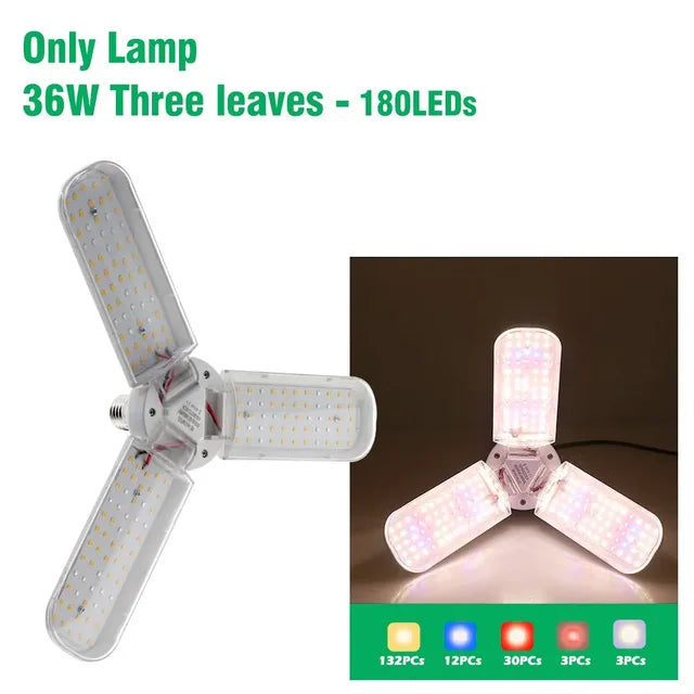 24W 36W 48W Foldable LED Grow Light Full Spectrum E27 Plant Growing Light Phytolamp Bulb For Indoor Plants Flower Seedling Grow