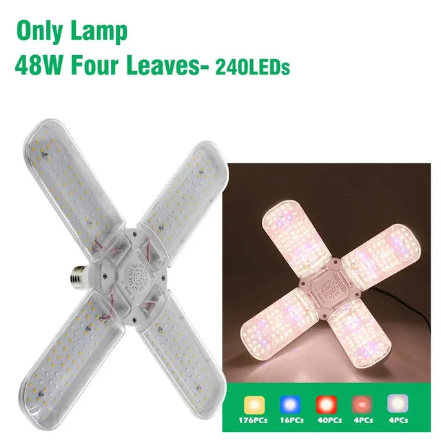 24W 36W 48W Foldable LED Grow Light Full Spectrum E27 Plant Growing Light Phytolamp Bulb For Indoor Plants Flower Seedling Grow