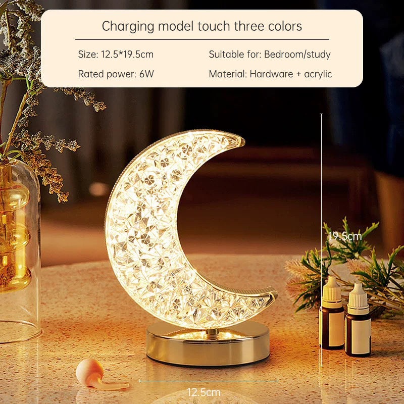 Creative Gift Star Moon Night Light Charging Touch 3 Color Bedroom Bedside Atmosphere Decoration Life Scene Light