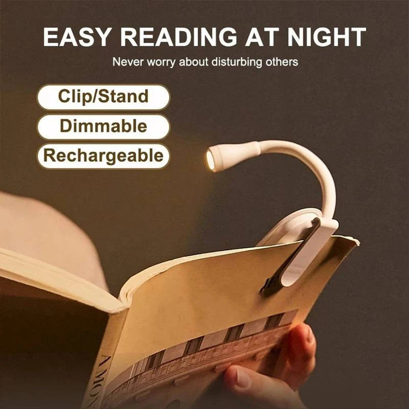 Book Light Reading Lights for Books in Bed Led Book Night Lamp Rechargeable 3 Color Stepless Brightness Clip on Reading Lamp