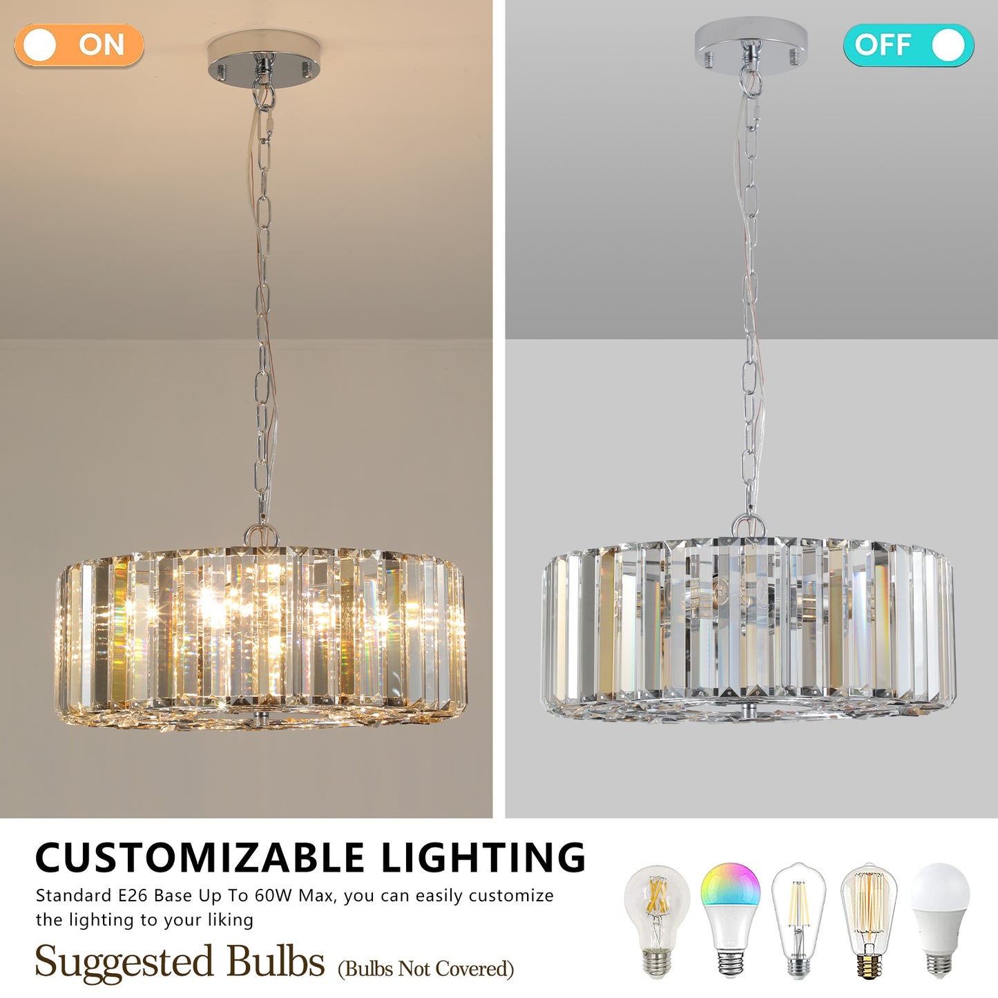 Modern Crystal Chandelier for Living-Room Round Cristal Lamp Luxury Home Decor Light  Fixture