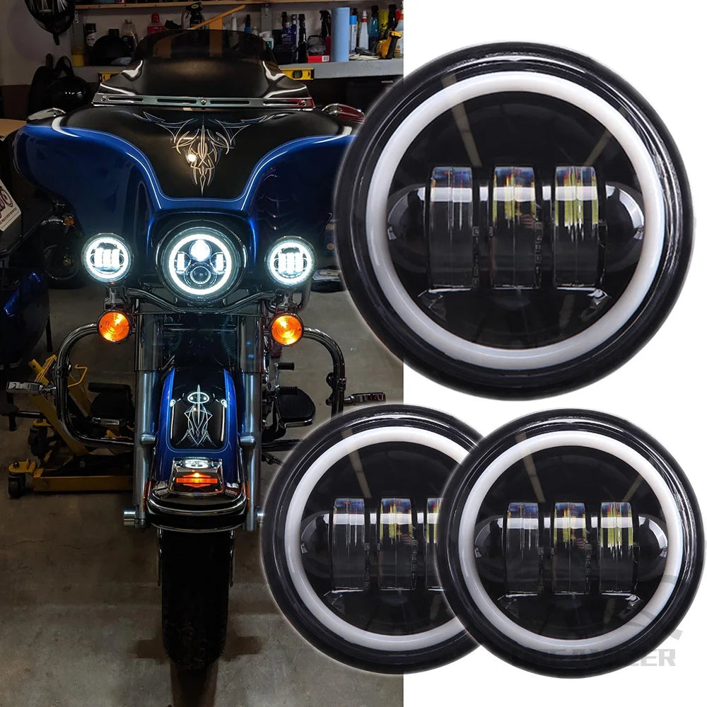 2PCS 30W 4.5"inch Motorcycle LED Fog Light Passing Lamps for Electra Glide Ultra Limited FLHTK 2010-2016 For Harley Davidson