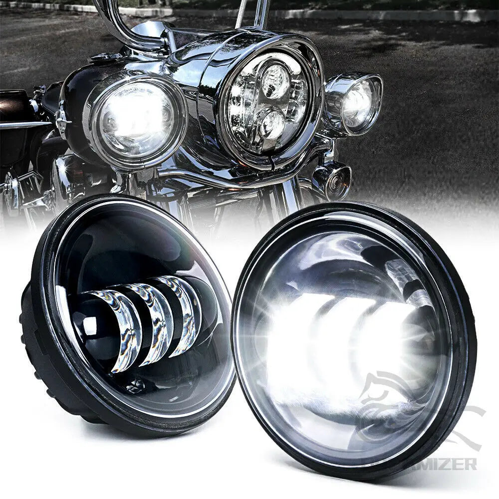 2PCS 30W 4.5"inch Motorcycle LED Fog Light Passing Lamps for Electra Glide Ultra Limited FLHTK 2010-2016 For Harley Davidson