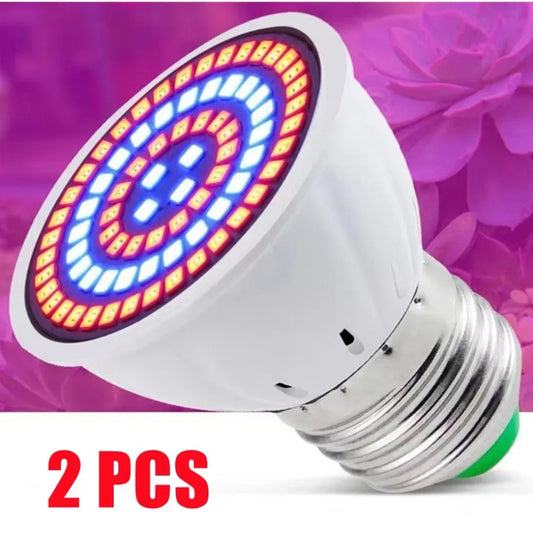 2Pcs 220v LED E27 Grow Bulb Full Spectrum Plant Light for Indoor Lighting Greenhouse Hydroponic Flowers Seedlings Phyto Lamp