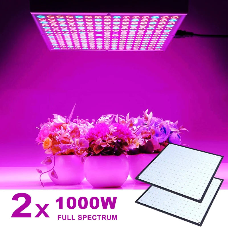 2pcs 1000W Full Spectrum Indoor LED Grow Lamp For Plant Growing Light Tent Fitolampy Phyto UV IR Red Blue 225 Led Flower Plants