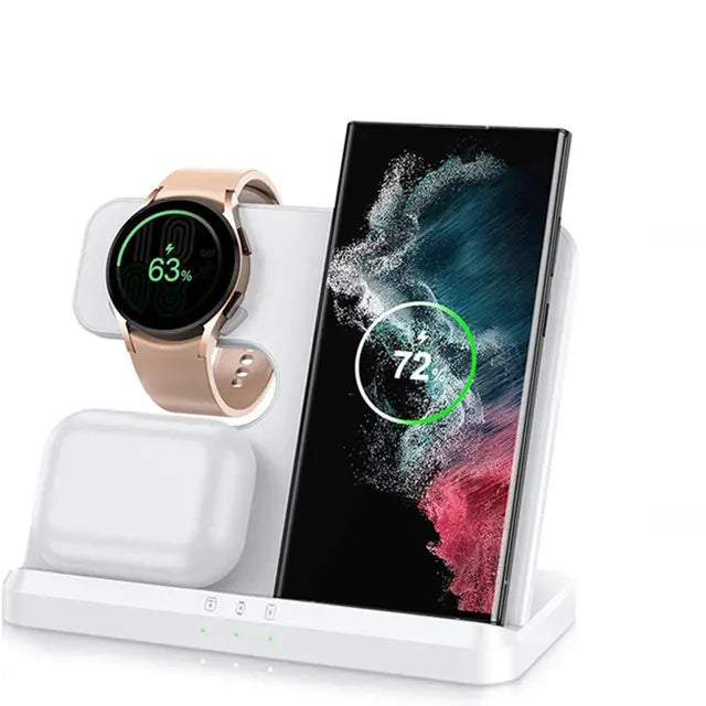 3 in 1 Wireless Charger Stand For Samsung S22 S21 S20 S10 Ultra Note Galaxy Watch 5 4 Active Buds Mobile Phone Charging Station