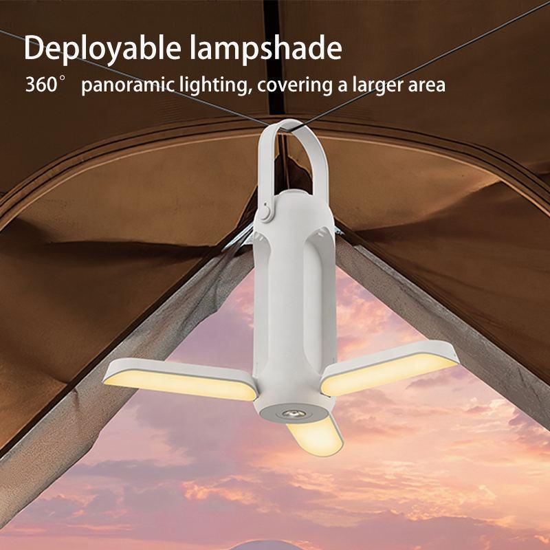 Camping Light Outdoor Picnic Tent Pendant Light USB Rechargeable Portable Light Flashlight Folding