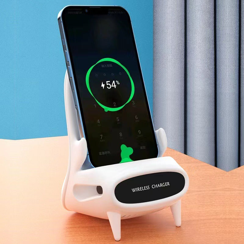 Epsilon Portable Mini Chair Wireless Charger Desk Mobile Phone Holder Wireless Charger 10W Fast Charge With Bracket Speaker