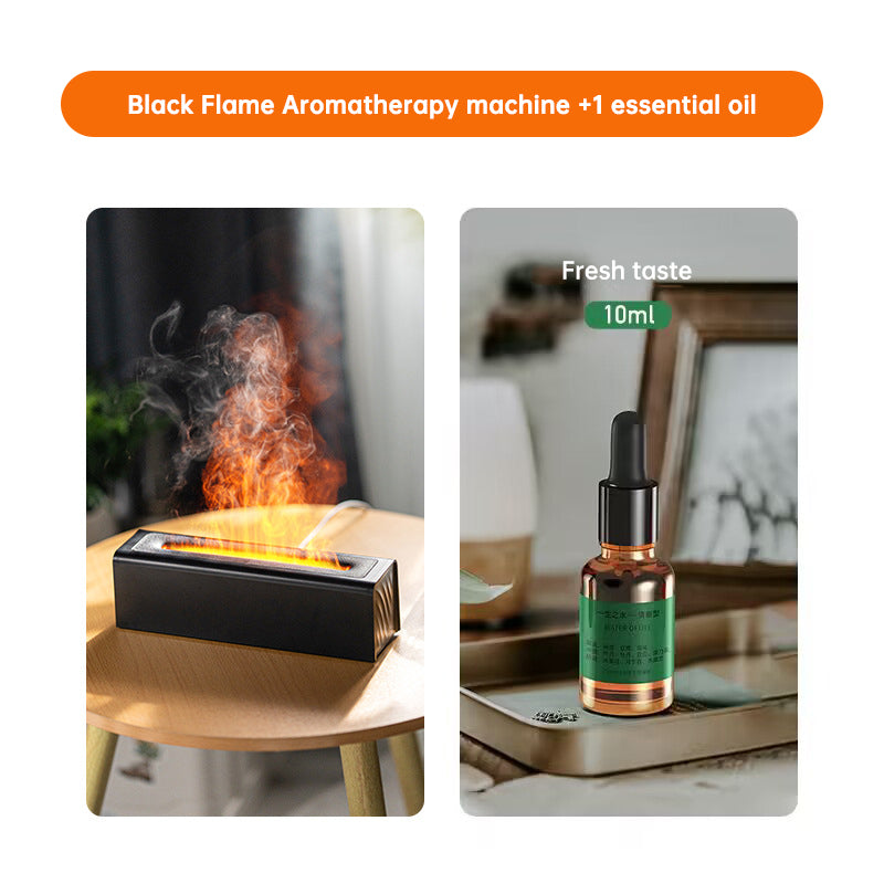 Flame Aroma Diffuser Air Humidifier Ultrasonic Cool Mist Maker Fogger Led Essential Oil Lamp Realistic Fire Difusor