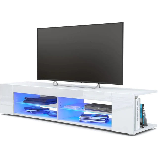 57 Inch Luxury High Capacity TVCabinet Modern LED TV Stand Living Room Furniture High Gloss TV Unit Console Home Furnishings