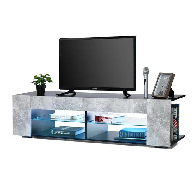 57 Inch Luxury High Capacity TVCabinet Modern LED TV Stand Living Room Furniture High Gloss TV Unit Console Home Furnishings