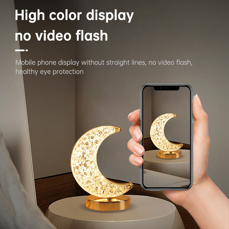 Creative Gift Star Moon Night Light Charging Touch 3 Color Bedroom Bedside Atmosphere Decoration Life Scene Light