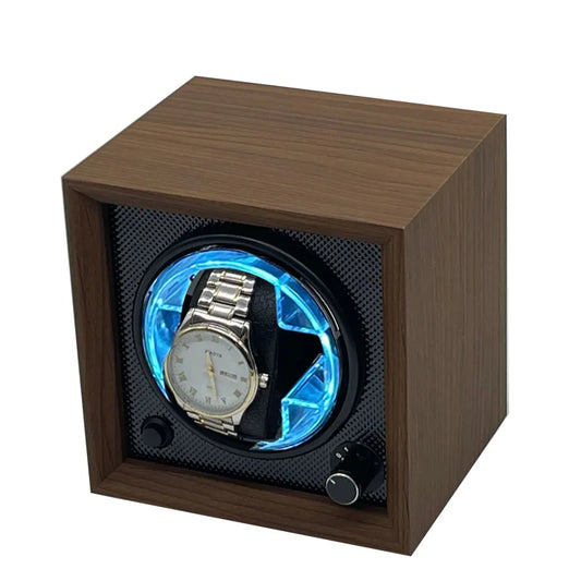 Watch Winder For Automatic Watches Single Slots Storage Box Mechanical Watches Dustproof Antimagnetic Adjustment Mabuchi Motor