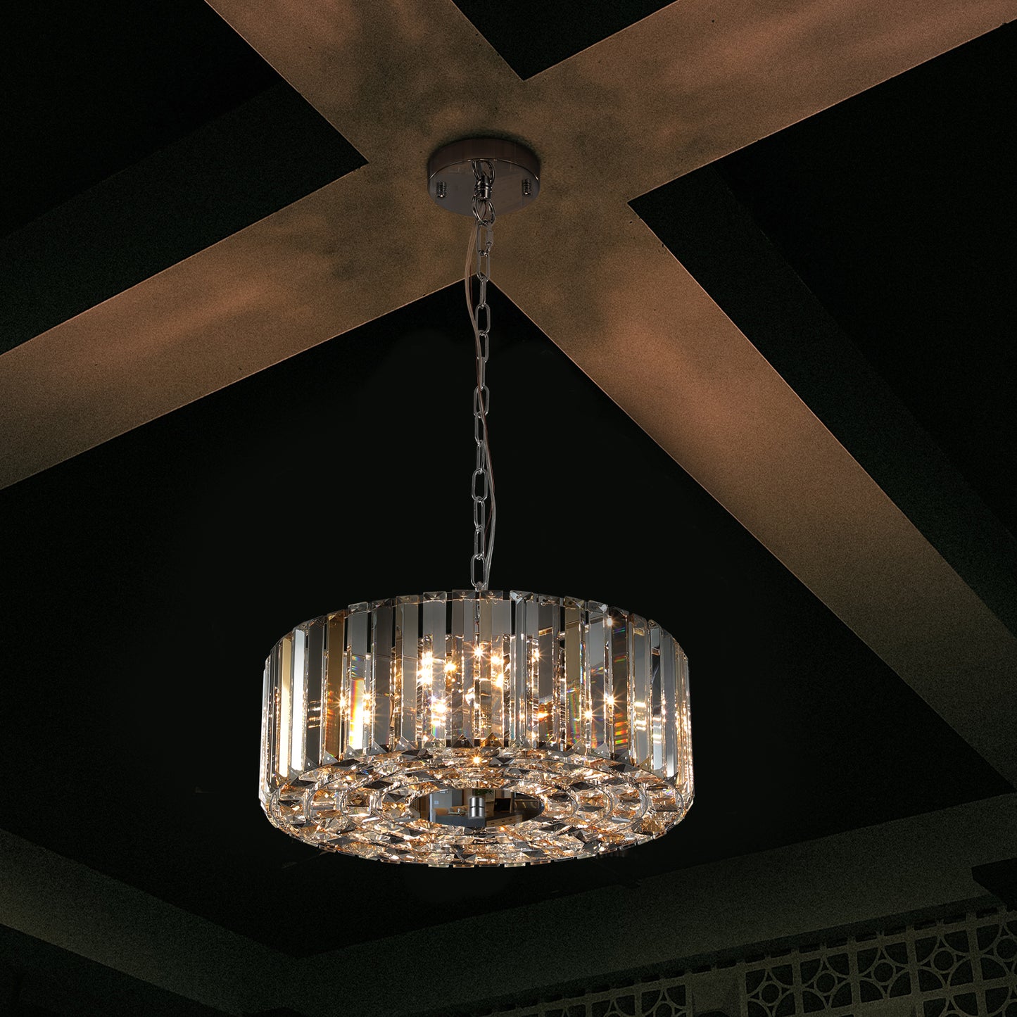 Modern Crystal Chandelier for Living-Room Round Cristal Lamp Luxury Home Decor Light  Fixture