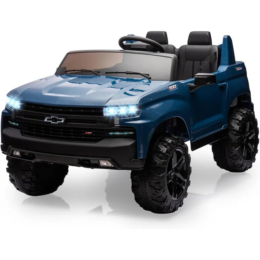 Baby Car 24V 2-Seater Truck Licensed Silverado Ride On Toy w/Parent Remote Control,4xSpring Suspension, Wireless Music