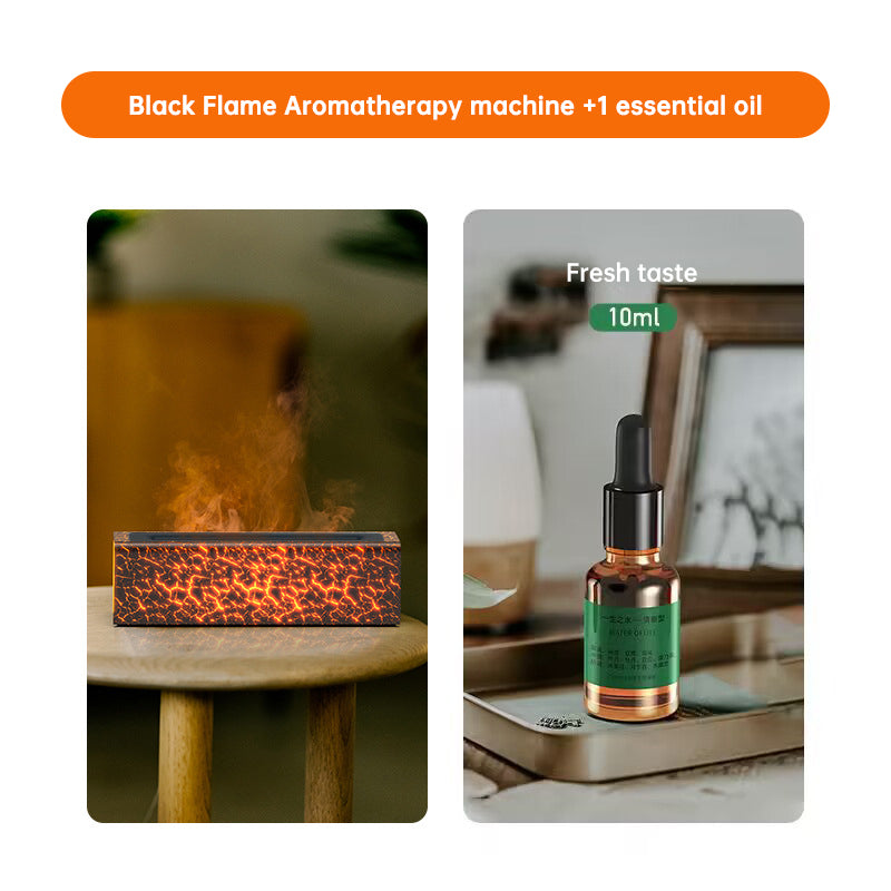 Flame Aroma Diffuser Air Humidifier Ultrasonic Cool Mist Maker Fogger Led Essential Oil Lamp Realistic Fire Difusor