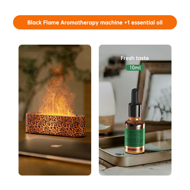 Flame Aroma Diffuser Air Humidifier Ultrasonic Cool Mist Maker Fogger Led Essential Oil Lamp Realistic Fire Difusor