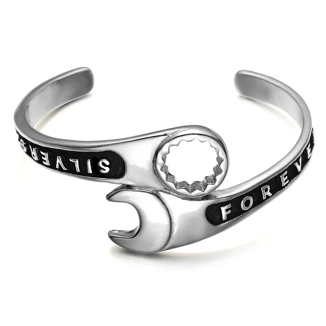 Creative Wrench Cuff Bangle Bracelet for Men Biker Casual Jewelry