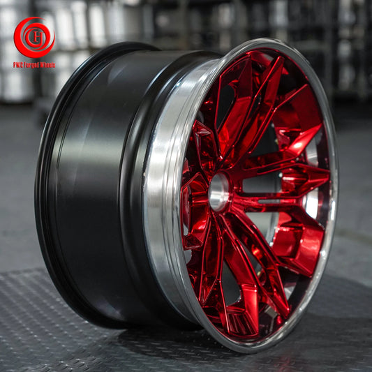 Super red chrome Concave 3 Piece Forged Alloy Wheel Rims