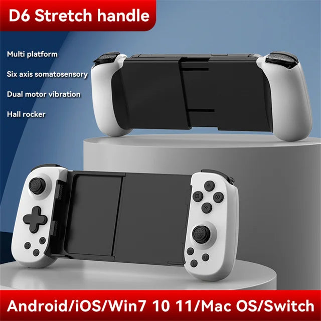 D6 Wireless Gamepad Stretching Extendable Gaming Controller Bluetooth Handle Pad for Phone Android Gamepad Game Accessoires