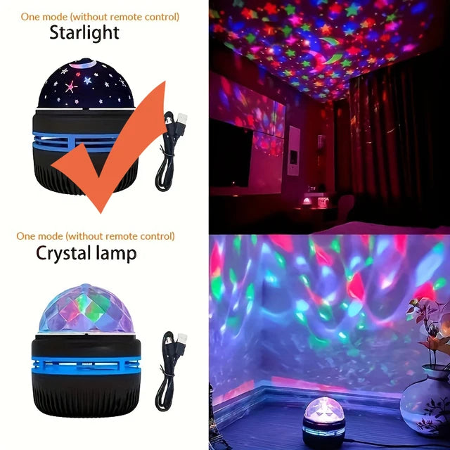 LED Water Pattern Starry Sky Light Remote Control Aurora Projection Light USB Plug-in Magic Ball Stage KTV Hotel Laser Light