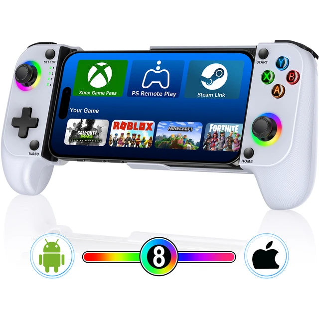 DinoFire Cell Phone Gamepad Joystick for iPhone Android Control Bluetooth Controller Trigger with Hall Effect Stick Mobile Game