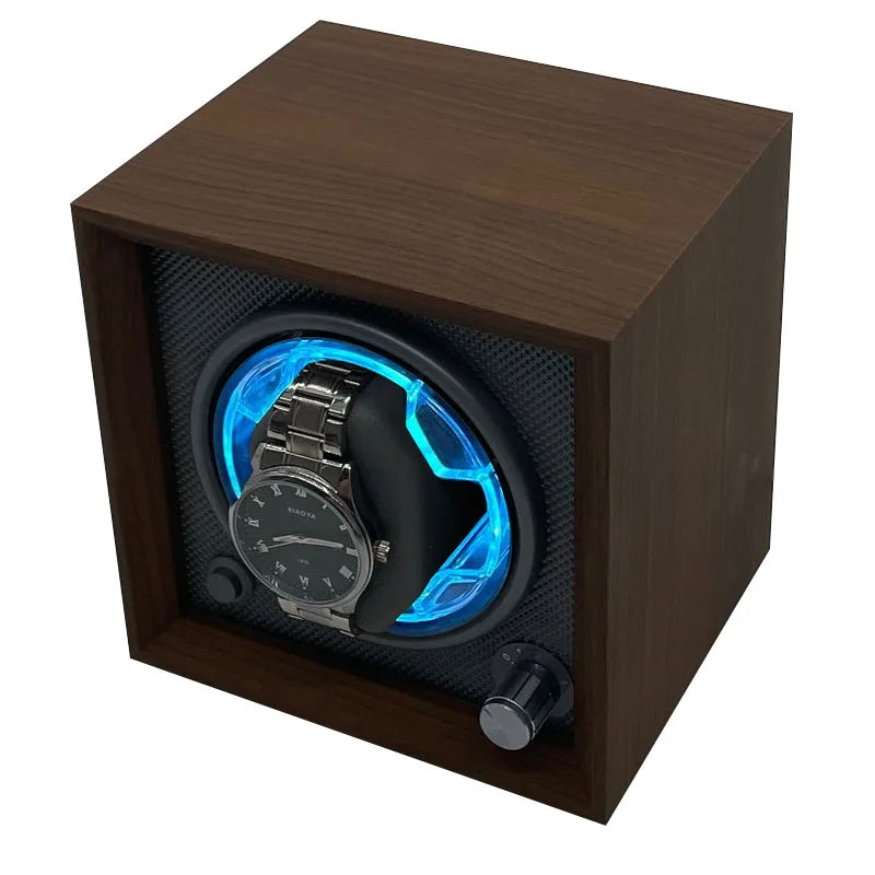 Watch Winder For Automatic Watches Single Slots Storage Box Mechanical Watches Dustproof Antimagnetic Adjustment Mabuchi Motor