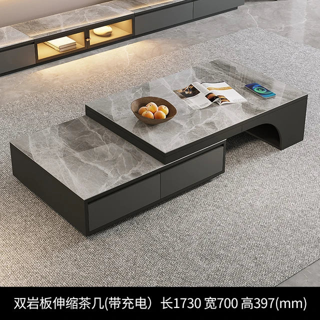 Extendable Nordic Luxury Coffee Table Multi Function Storage Sofa Modern Coffee Table Smart Design Beistelltisch Home Furniture