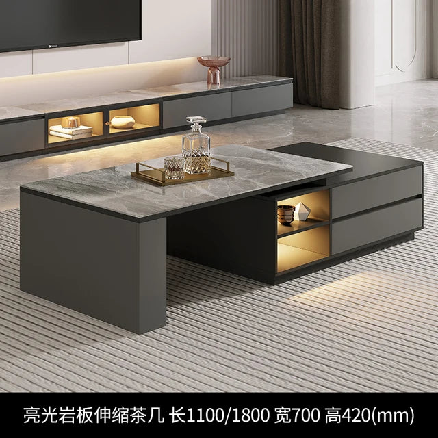 Extendable Nordic Luxury Coffee Table Multi Function Storage Sofa Modern Coffee Table Smart Design Beistelltisch Home Furniture