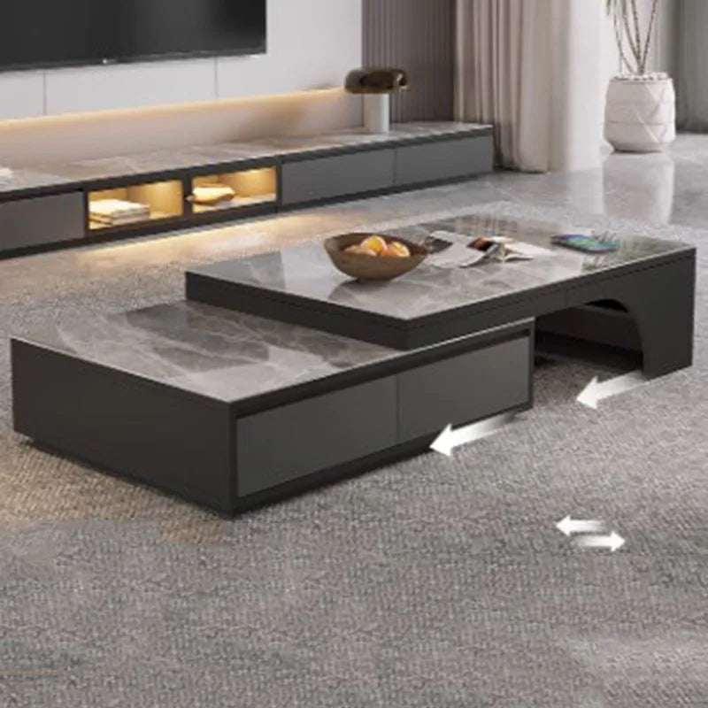 Extendable Nordic Luxury Coffee Table Multi Function Storage Sofa Modern Coffee Table Smart Design Beistelltisch Home Furniture