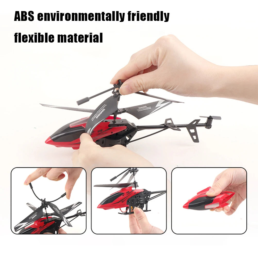 Flexible Fan Design 2.5CH RC Helicopter with LED Night Light Toy Drone Model Air Plane Toys 10m Control Distance for Boys Girls