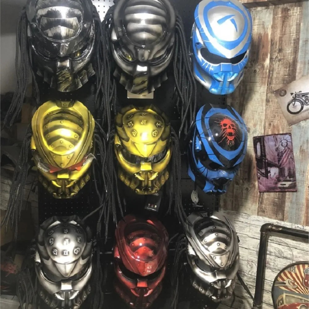 Full Cover Predator Helmet Motorcycle Helmet Cool with LED Light