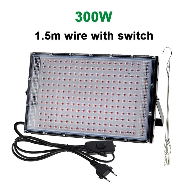 Full Spectrum LED Grow Light Phyto Lamp AC 220V 50W 100W 200W 300W With EU Plug For Greenhouse Hydroponic Plant Growth Lighting