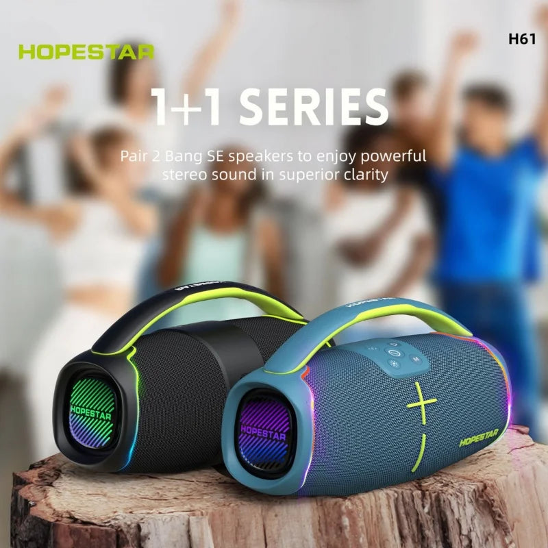 HOPESTAR 100W High Power Handheld Portable Bluetooth Speaker Outdoor IPX6 Waterproof Stereo Surround Subwoofer Music Sound Box