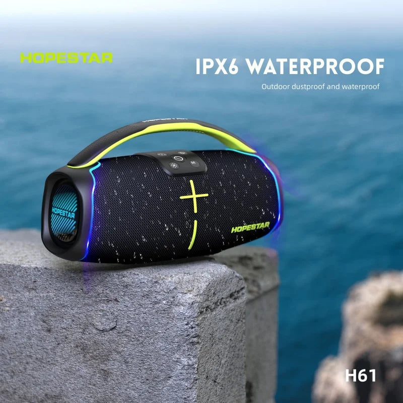 HOPESTAR 100W High Power Handheld Portable Bluetooth Speaker Outdoor IPX6 Waterproof Stereo Surround Subwoofer Music Sound Box