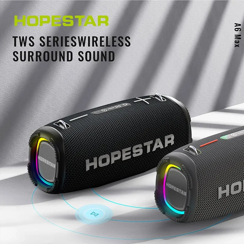 HOPESTAR 120W high-power Outdoor A6 Max Waterproof Bluetooth Speaker RGB Light Effect Home Party Karaoke Subwoofer Caixa De Som