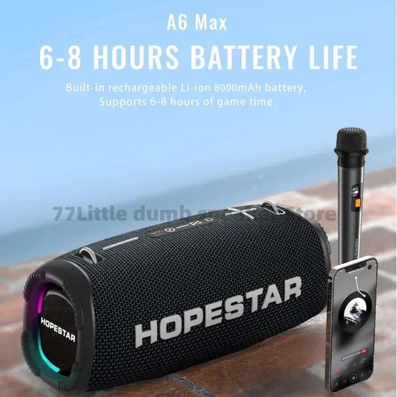 HOPESTAR 120W high-power Outdoor A6 Max Waterproof Bluetooth Speaker RGB Light Effect Home Party Karaoke Subwoofer Caixa De Som