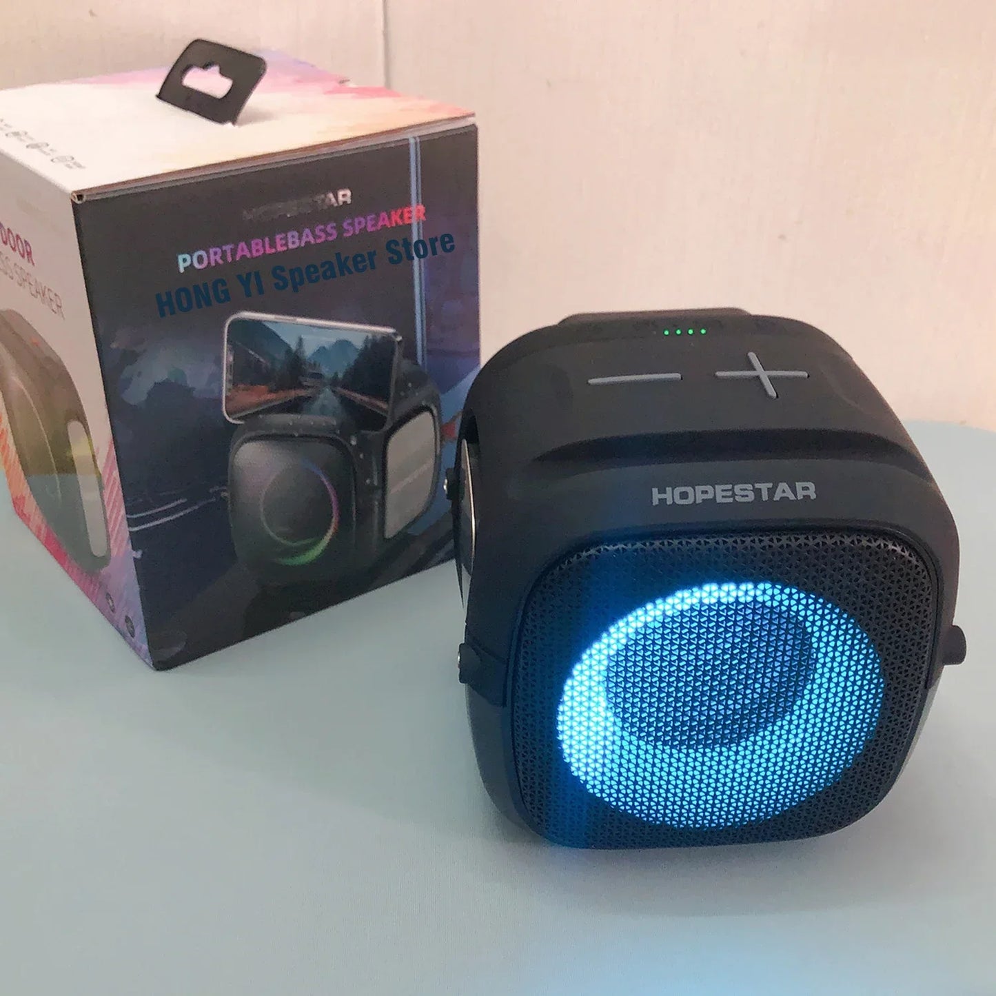 HOPESTAR Party One Mini Portable Bluetooth Speaker Outdoor High Power Subwoofer Mobile Phone Stand FM Gaming Waterproof Speaker