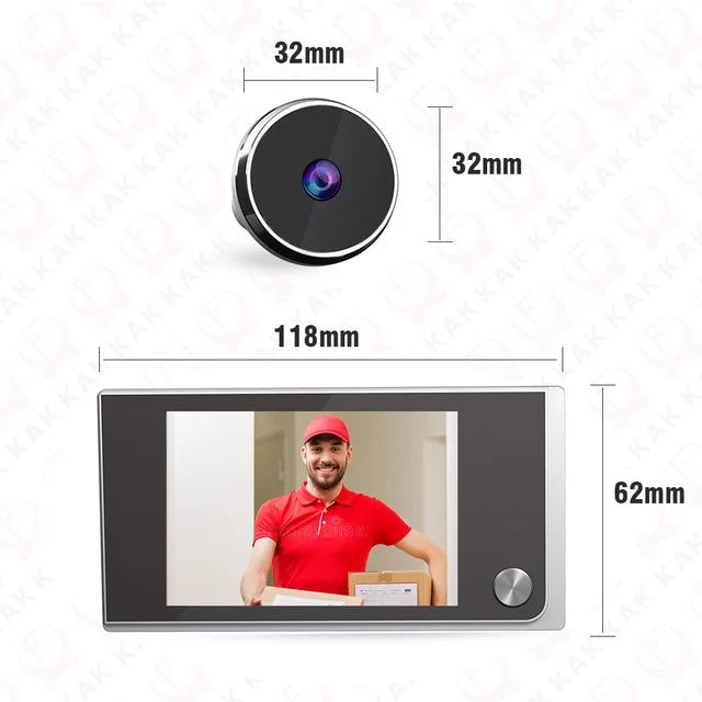 KAK 3.5" Digital Door Peephole Camera Electronic Door Viewer Bell 120 Degree Wide Angle HD Screen Home Security System Hardware