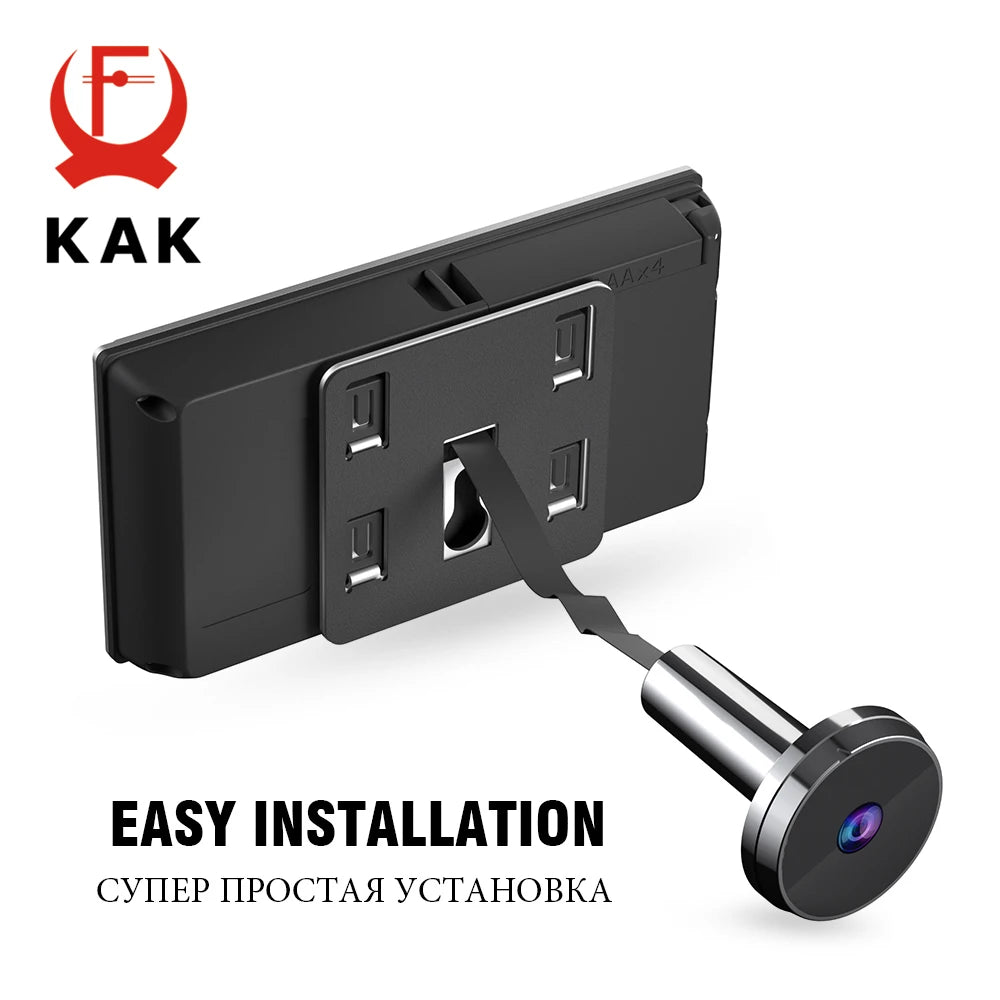 KAK 3.5" Digital Door Peephole Camera Electronic Door Viewer Bell 120 Degree Wide Angle HD Screen Home Security System Hardware