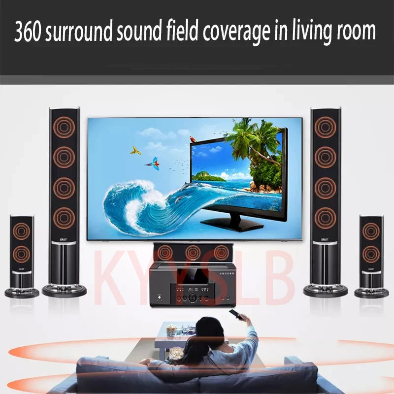 KYYSLB 5.1 Home Theater Sound System Audio Set Living Room Home Amplifier Speaker Audio 3d Surround TV K Song Speaker Column