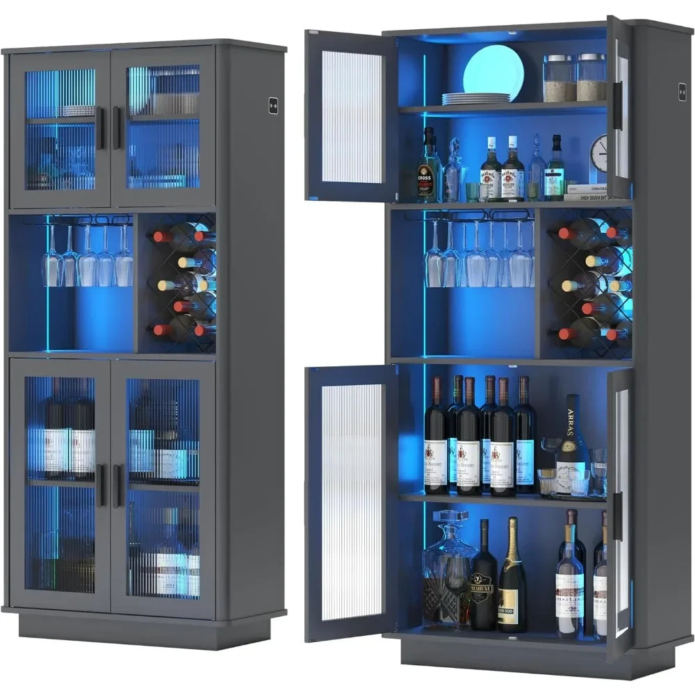 LED Wine Cabinets with Removable Wine Rack, comes with motion sensors that you can turn off and on. The lights are also dimable which is something not a lot of them have.